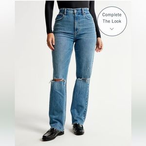abercrombie curve love high waisted 90s straight ultra high rise jeans